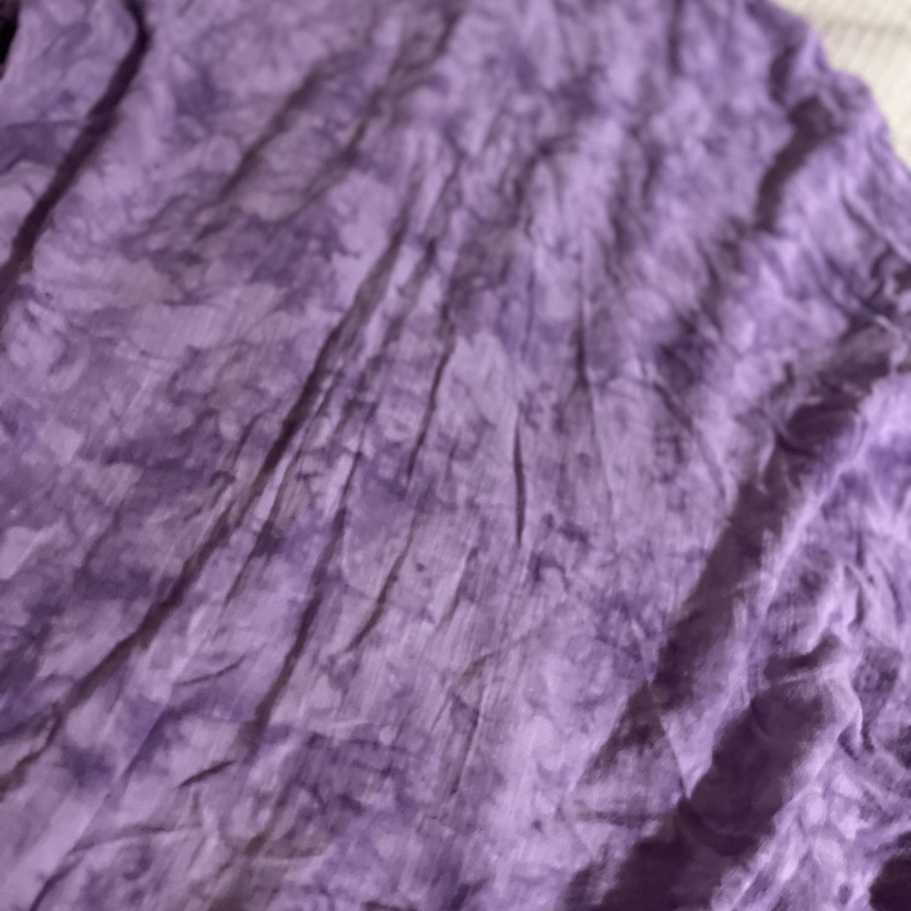 Susan Graver Lavender Button-Down Shirt - Picture 3 of 7